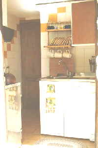 Kitchenette at Janilee's Tuscan Villa, north of Florence, Italy